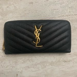 YSL Monogram Continental Zip around Wallet